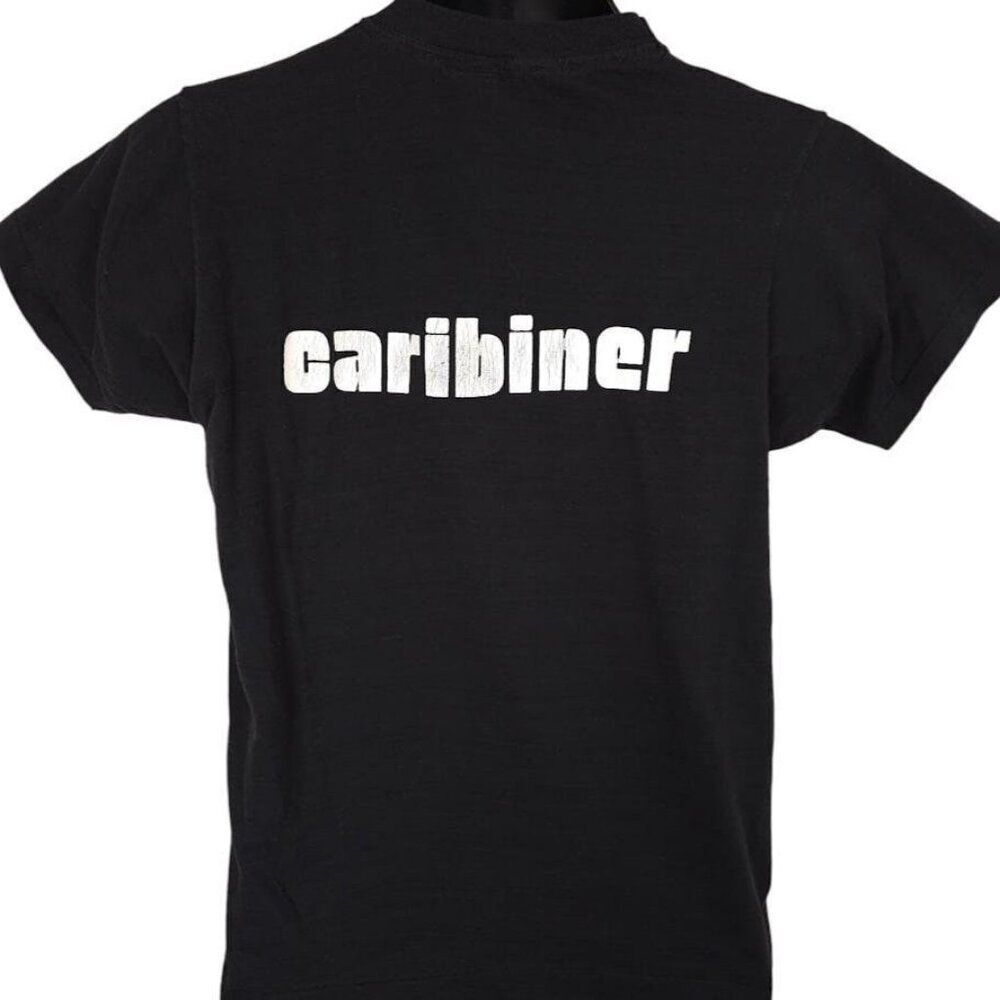 Vintage Caribiner T Shirt Mens Size Medium Black Mountain Climbing Made In USA